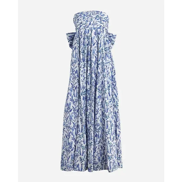 J.Crew Collection strapless bow-back maxi dress in meadow print - Picture 7 of 15